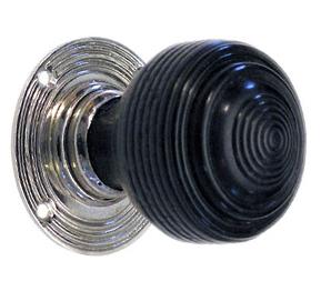 Solid Ebonised Edwardian Door Knob Nickel